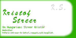 kristof streer business card